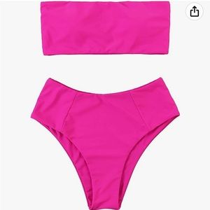 High Waisted Neon Pink Bikini size medium